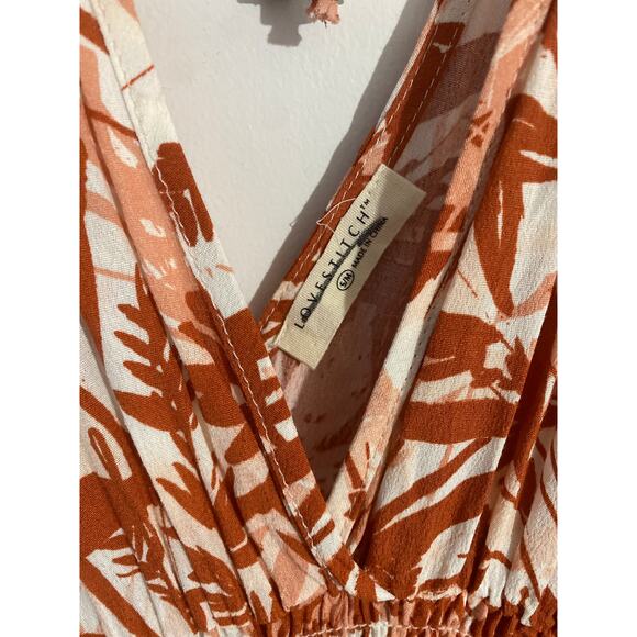 Lovestitch maxi dress women’s size S/M brown white abstract boho beachy - Picture 4 of 6